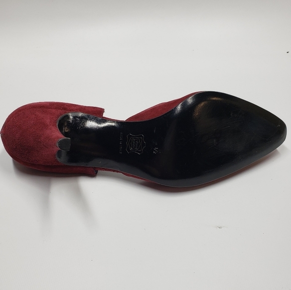 Vintage Vittorio Ricci Suede Closed Toe Pumps Size 5.5 Red Wine Colour - Picture 10 of 16